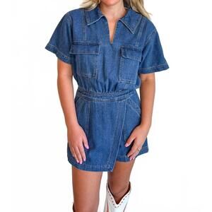 NEW DAY + MOON tailgate jarty romper in denim